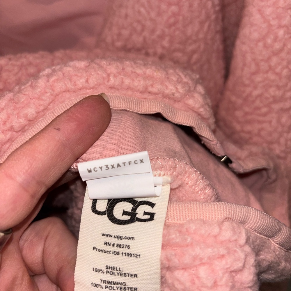 UGG Kadence Sherpa Hoodie Zip Jacket Pink Fleece Size M - Picture 5 of 8